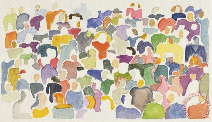 Crowd No 15 painting - Diana Ong Crowd No 15 Art Print