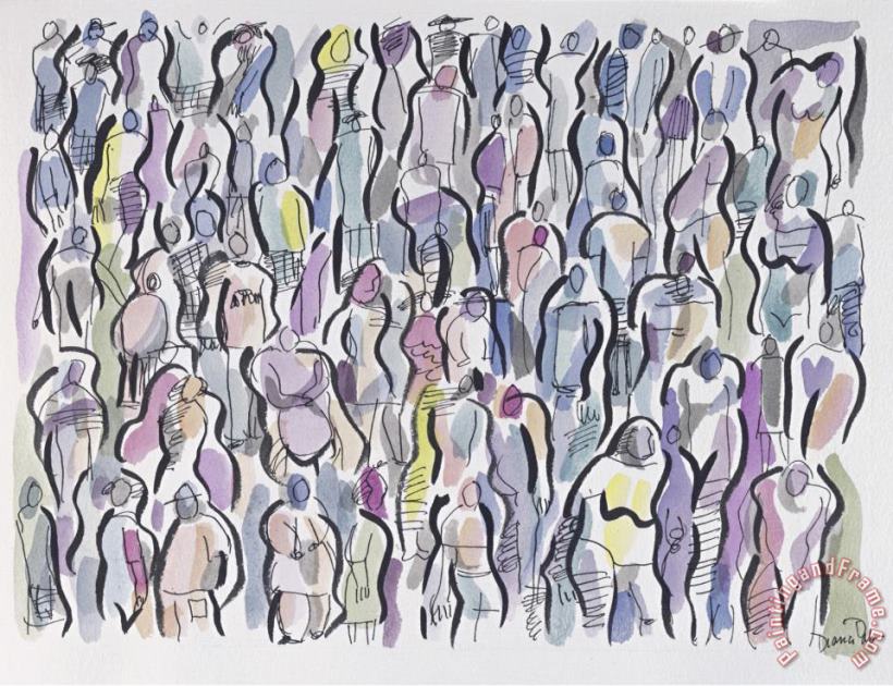Crowd No 18 painting - Diana Ong Crowd No 18 Art Print