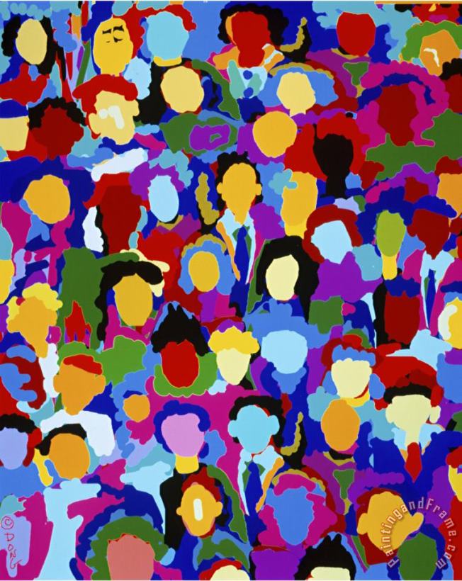 Crowd Xvii painting - Diana Ong Crowd Xvii Art Print