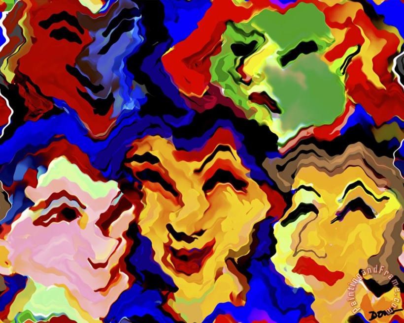 Funny Faces painting - Diana Ong Funny Faces Art Print