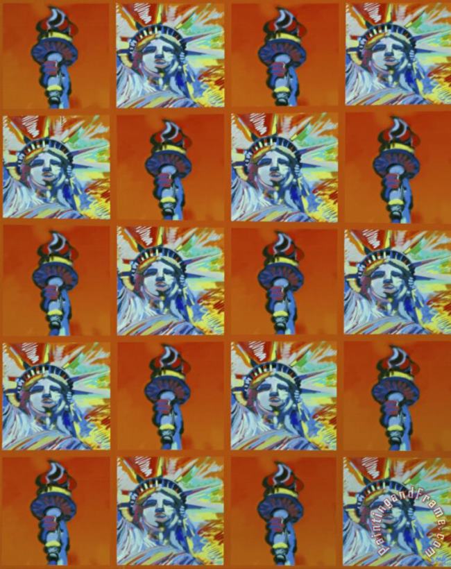 Diana Ong Miss Liberty III Orange Art Painting