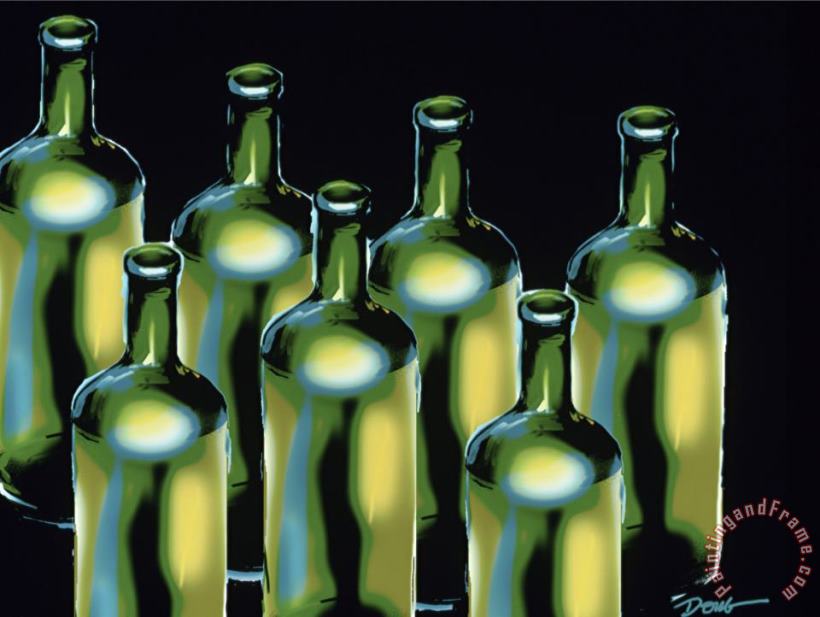Diana Ong Wine Bottles Art Painting