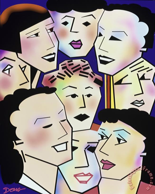 Womans Group painting - Diana Ong Womans Group Art Print
