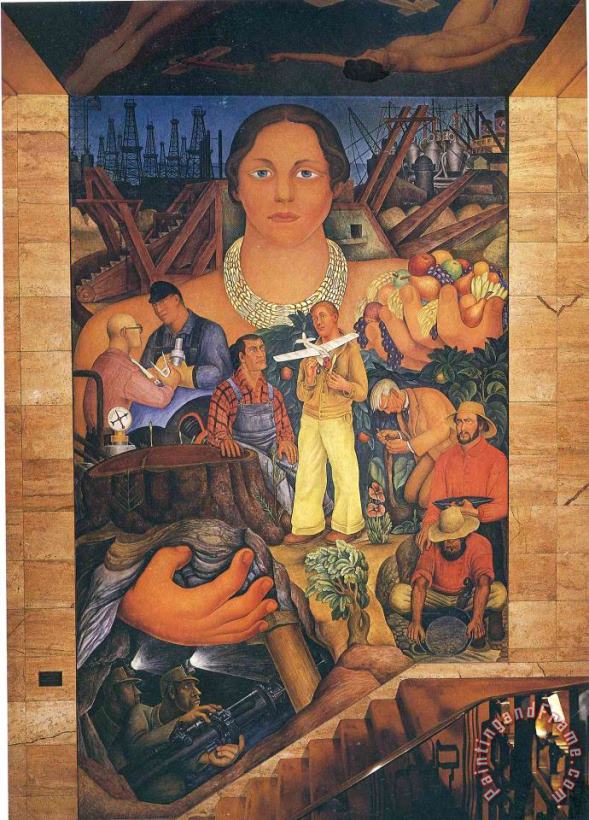 Allegory of California 1931 painting - Diego Rivera Allegory of California 1931 Art Print