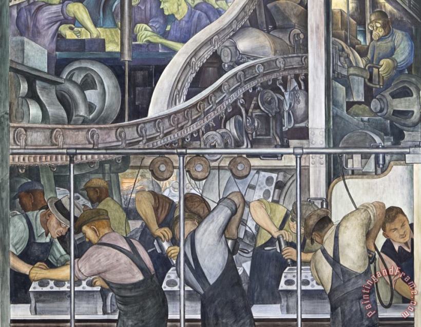 Diego Rivera Detroit Industry Murals Production of Automotive Exterior And Final Assembly, Detroit Industry, North Wall Automotive Panel, Detail Art Print Diego Rivera Detroit Industry Murals Production of Automotive Exterior And Final Assembly, Detroit Industry, North Wall Automotive Panel, Detail Art Print
