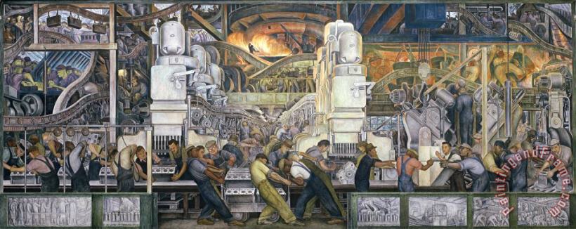 Diego Rivera Detroit Industry   North Wall Art Painting