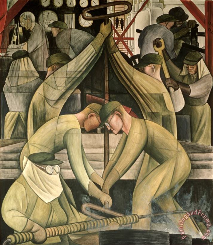 Detroit Industry South Wall painting - Diego Rivera Detroit Industry South Wall Art Print