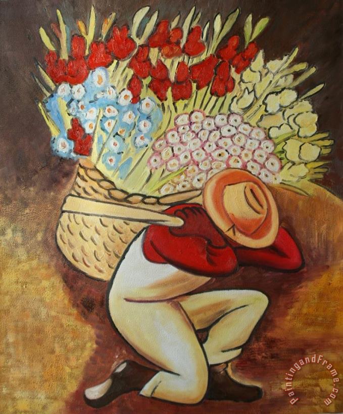 Diego Rivera El Vendedor De Flores Art Painting