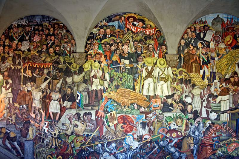 History of Mexico painting - Diego Rivera History of Mexico Art Print