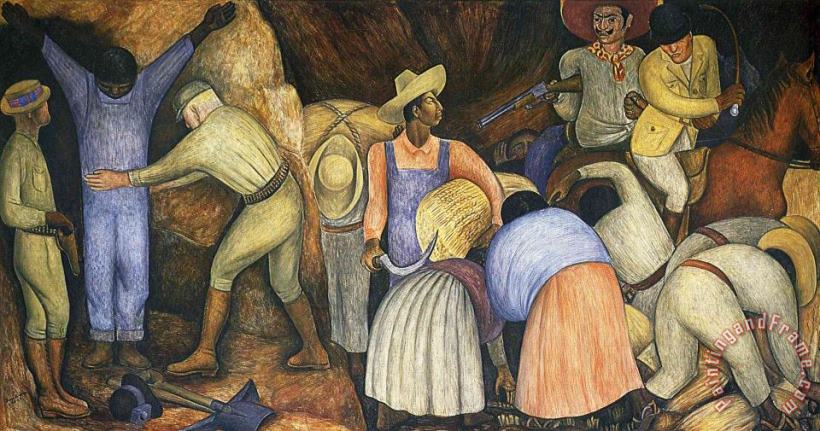 The Exploiters 1926 painting - Diego Rivera The Exploiters 1926 Art Print