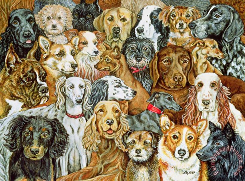 Dog Spread painting - Ditz Dog Spread Art Print