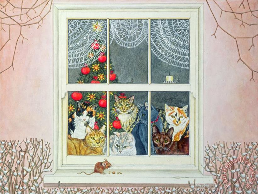The Christmas Mouse painting - Ditz The Christmas Mouse Art Print