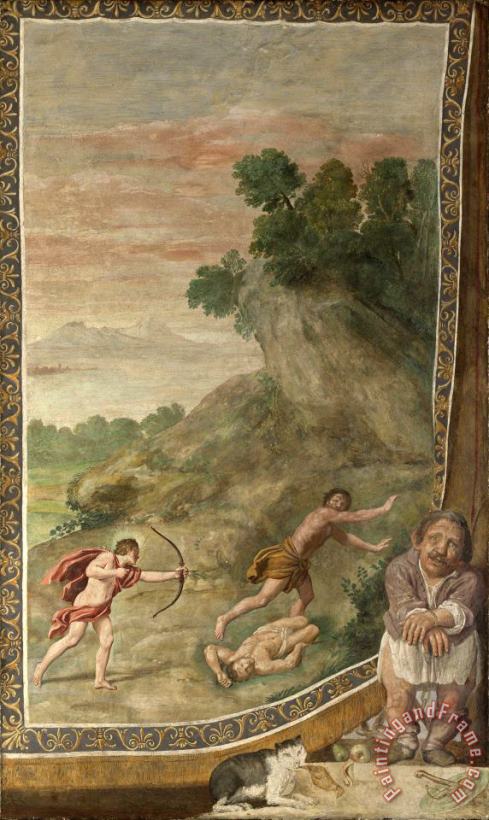 Domenichino And Assistants Apollo Killing The Cyclops Art Painting