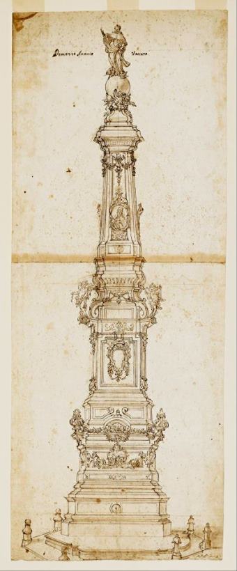 Domenico Antonio Vaccaro Design for The Obelisk of St. Dominic, Piazza San Domenico Maggiore, Naples Art Painting