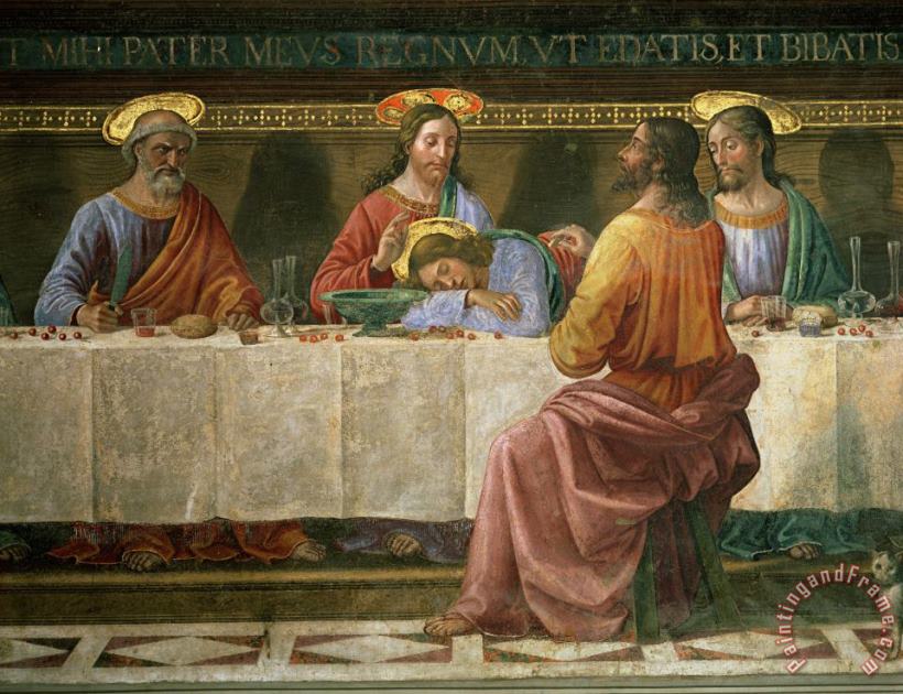 Detail from the Last Supper painting - Domenico Ghirlandaio Detail from the Last Supper Art Print