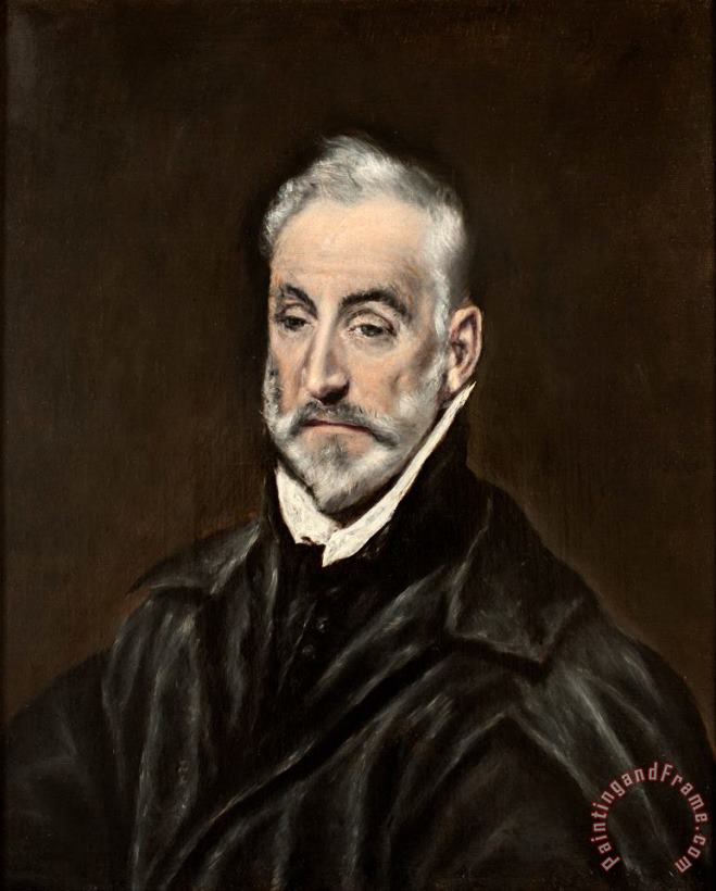 Domenikos Theotokopoulos, El Greco Portrait of Antonio De Covarrubias Art Painting