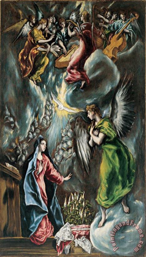 Domenikos Theotokopoulos, El Greco The Annunciation 2 Art Painting