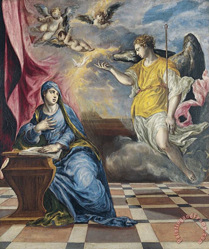 Domenikos Theotokopoulos, El Greco The Annunciation 4 Art Painting