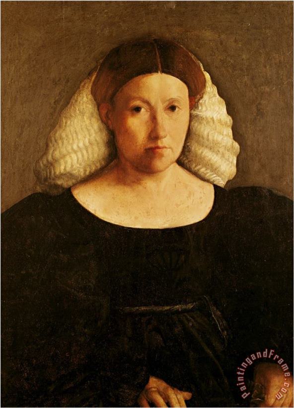 Dosso Dossi Portrait of a Woman with a White Hairnet Art Print
