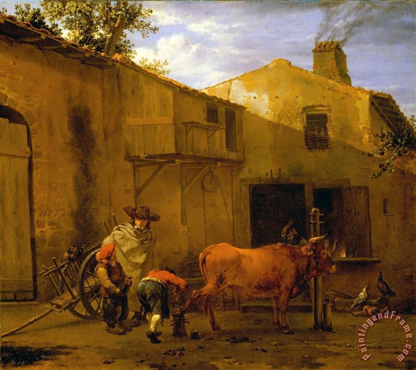 Du Jardin, Karel A Smith Shoeing an Ox Art Print