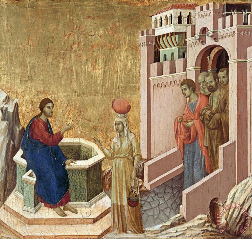 Duccio Christ And The Samaritan Woman Art Painting