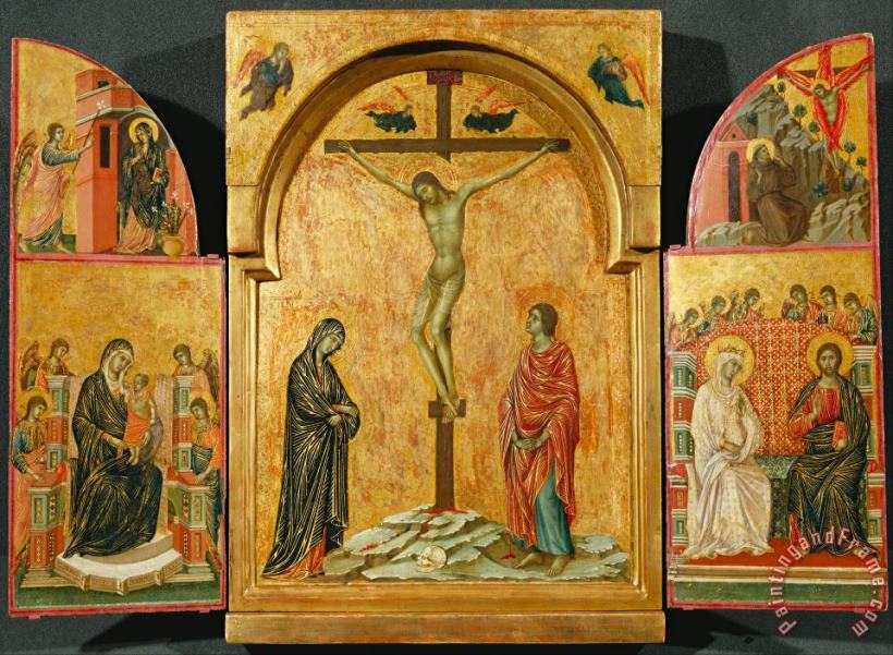 Duccio Triptych Crucifixion And Other Scenes Art Painting