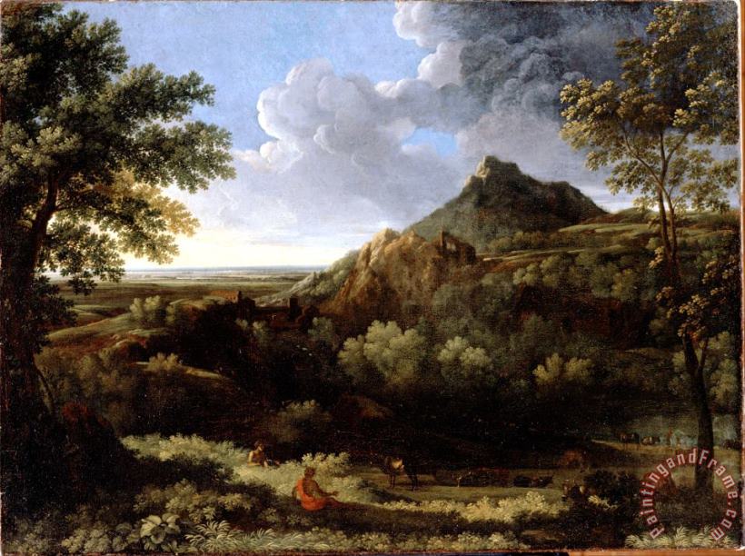 Landscape in The Roman Campagna painting - Dughet, Gaspard Landscape in The Roman Campagna Art Print