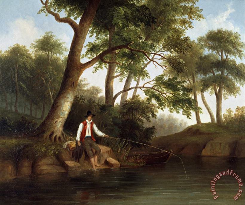Man Fishing painting - Duncanson, Robert Scott Man Fishing Art Print
