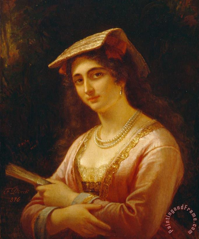Durck, Friedrich A Neapolitan Woman Art Painting