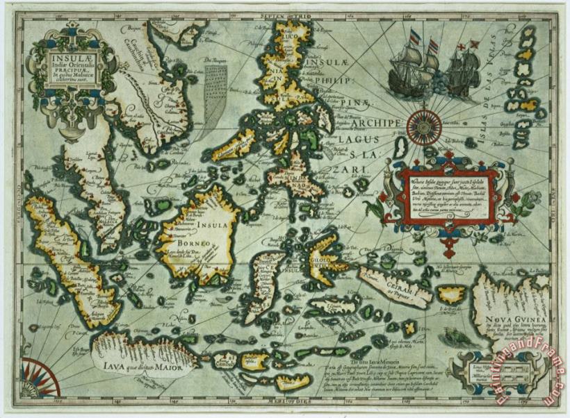 Dutch School Map of the East Indies Art Print