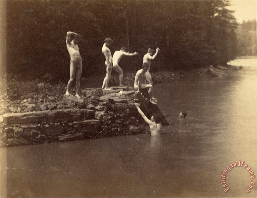 Eadweard J. Muybridge Eakins's Students at The The Swimming Hole Art Painting