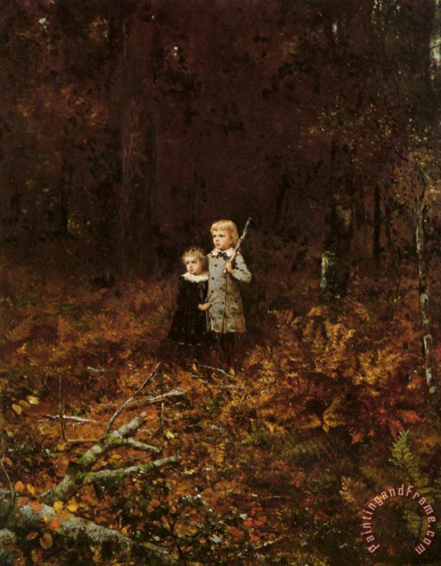 Babies in The Woods painting - Eastman Johnson Babies in The Woods Art Print