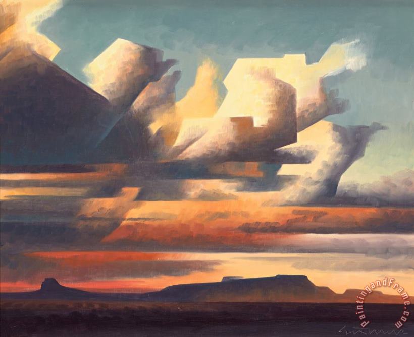 Ed Mell Sunset Landscape Art Painting