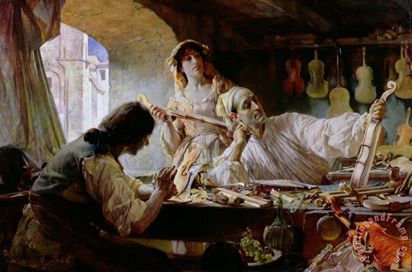 Edgar Bundy Antonio Stradivari Art Painting
