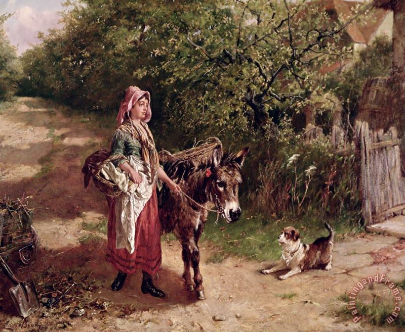 Home From Market painting - Edgar Bundy Home From Market Art Print
