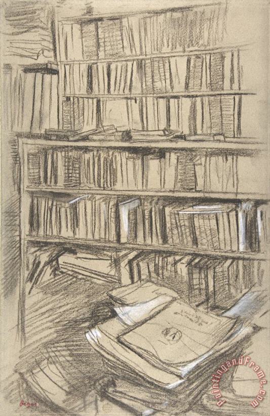 Edgar Degas Bookshelves Art Painting
