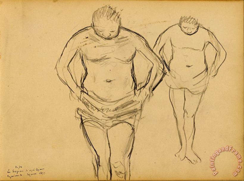 Edgar Degas Copies of Cezanne's Bathers Art Print