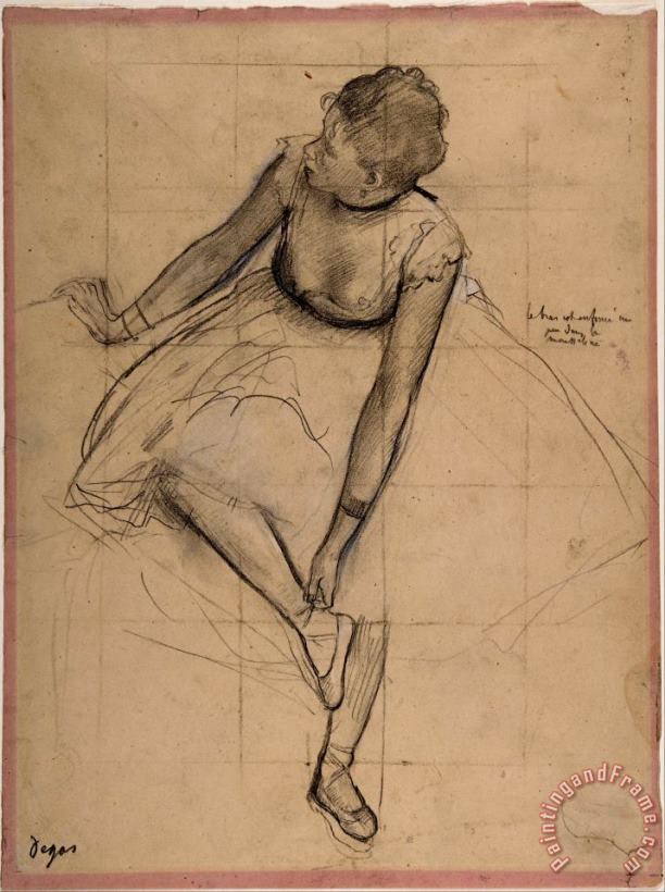 Dancer Adjusting Her Slipper painting - Edgar Degas Dancer Adjusting Her Slipper Art Print