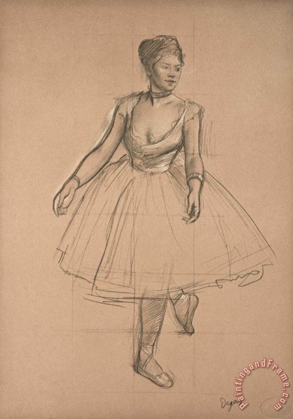 Dancer in Position, Three Quarter View painting - Edgar Degas Dancer in Position, Three Quarter View Art Print