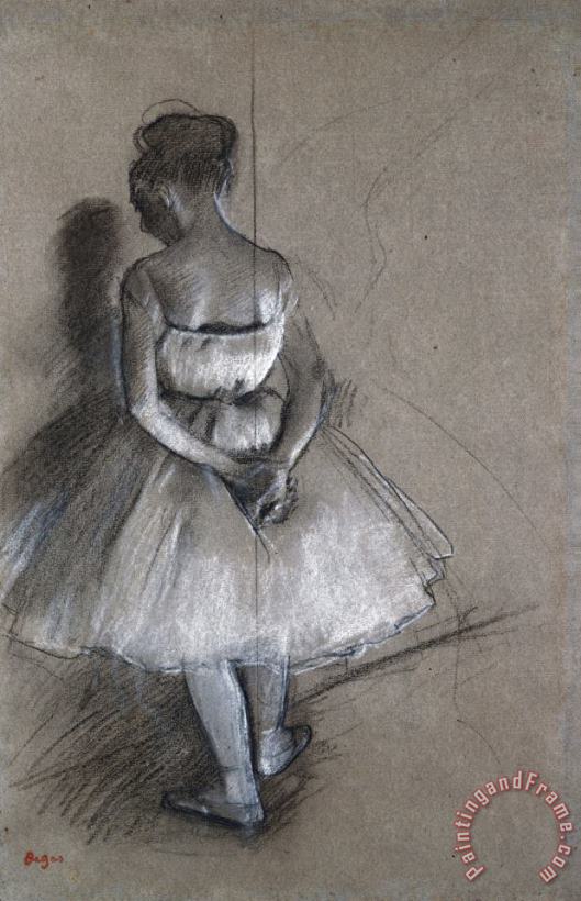 Edgar Degas Dancer Standing, Her Hands Crossed Behind Her Back Art Painting