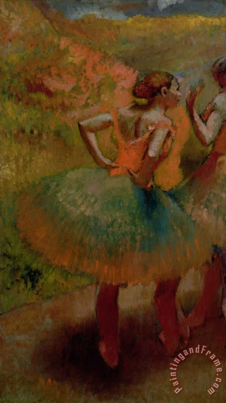 Edgar Degas Dancers Wearing Green Skirts Art Painting