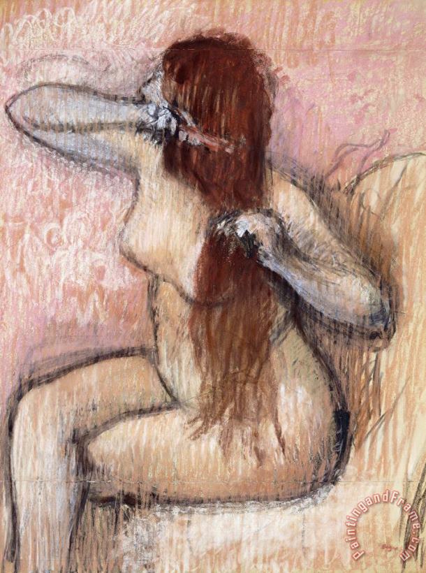 Edgar Degas Nude Seated Woman Arranging Her Hair Femme Nu Assise Se Coiffant Art Painting