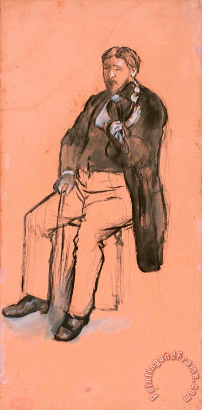 Edgar Degas Seated Violin Player Art Painting