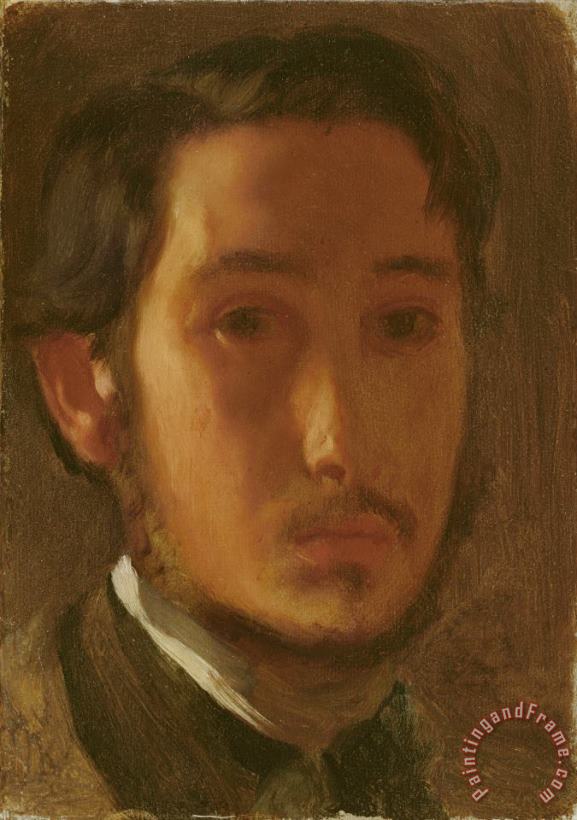 Self Portrait with White Collar painting - Edgar Degas Self Portrait with White Collar Art Print