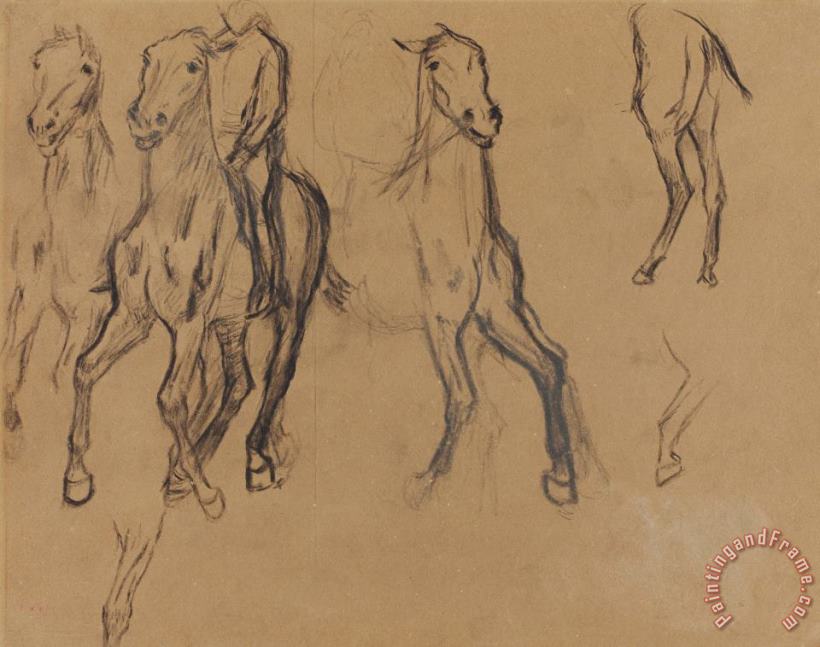 Study of Horses painting - Edgar Degas Study of Horses Art Print