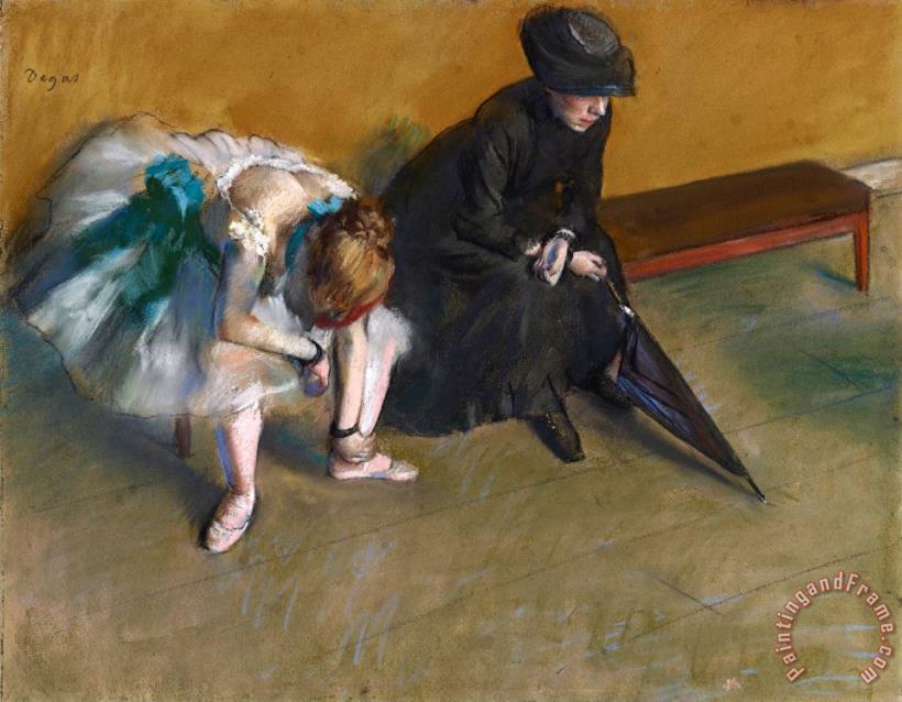 Waiting painting - Edgar Degas Waiting Art Print