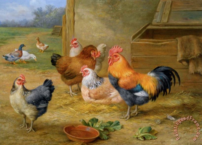 Edgar Hunt King of The Roost Art Painting