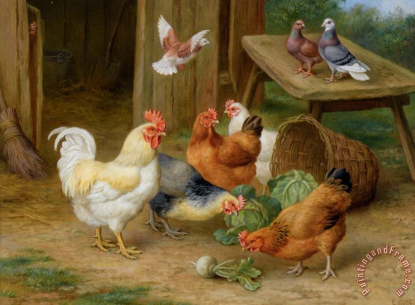 Edgar Hunt The Pecking Order Art Painting