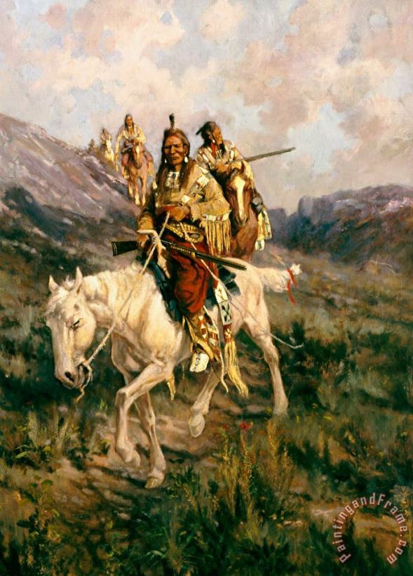 Visit To Another Tribe painting - Edgar Samuel Paxson Visit To Another Tribe Art Print