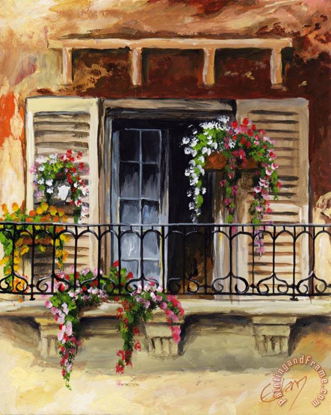 Balcony Of Ferrara painting - Edit Voros Balcony Of Ferrara Art Print
